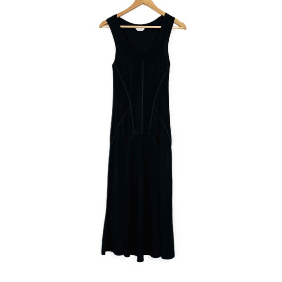 MaxMara Dresses & Skirts - Max Mara Size Medium Maxi Dress Black Knit Sleeveless Scoop Neck Piping Detail